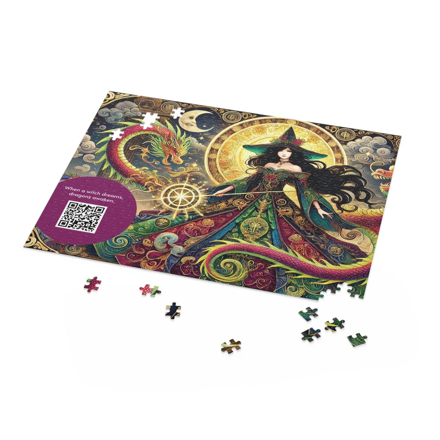 MY INNER WITCH: Dragon Magic - Intricate Puzzle (120/252/500 pcs) with Augmented Reality