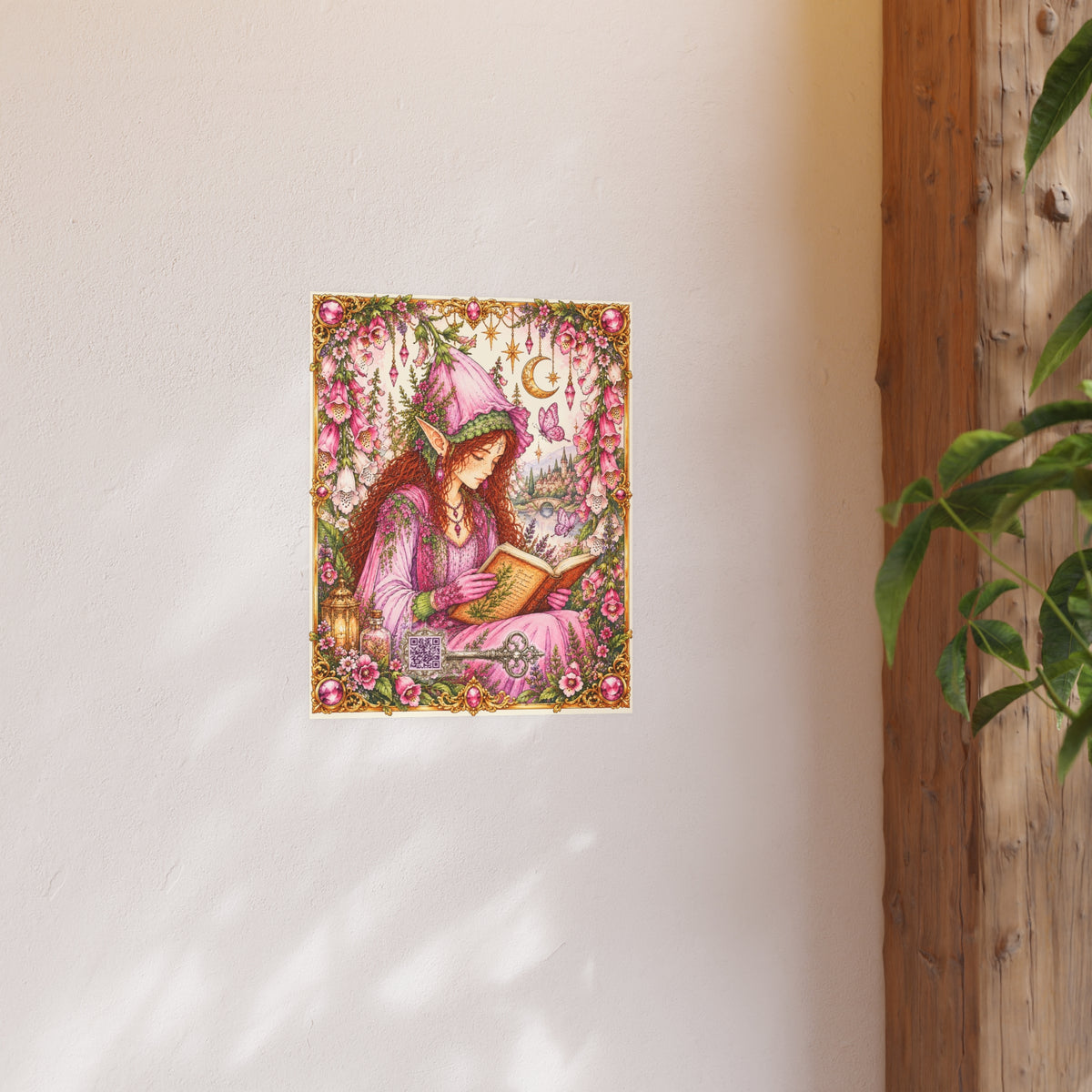 The Foxglove Faery – Guardian of Enchanted Gardens Poster — Satin & Archival Matte Print