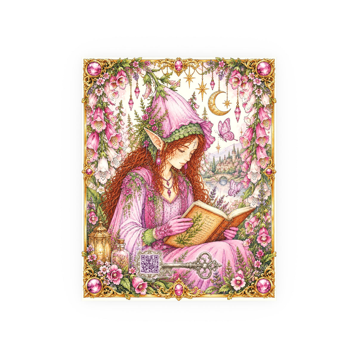 The Foxglove Faery – Guardian of Enchanted Gardens Poster — Satin & Archival Matte Print