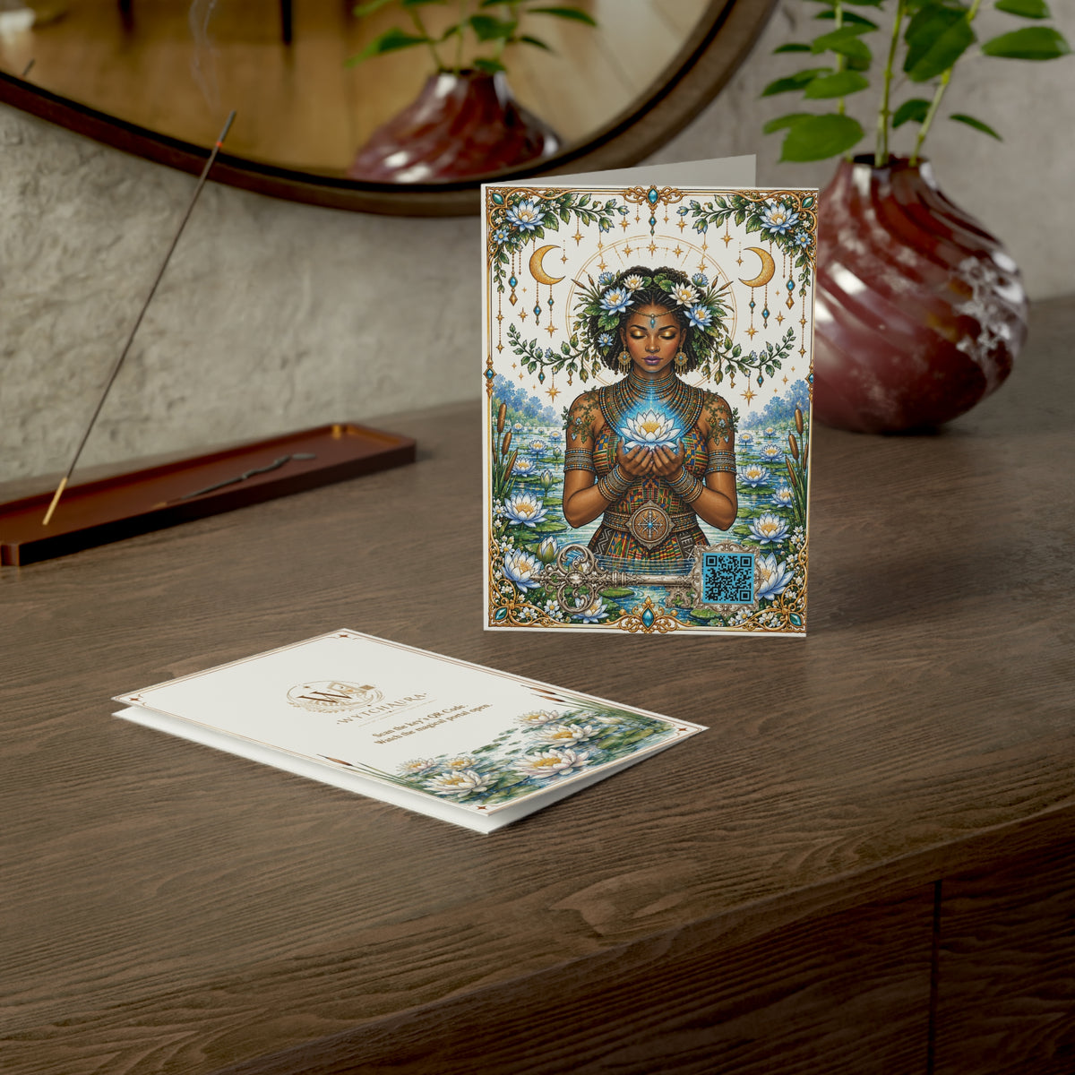 The Water Lily Goddess - Greeting Cards — Pack of 1/10