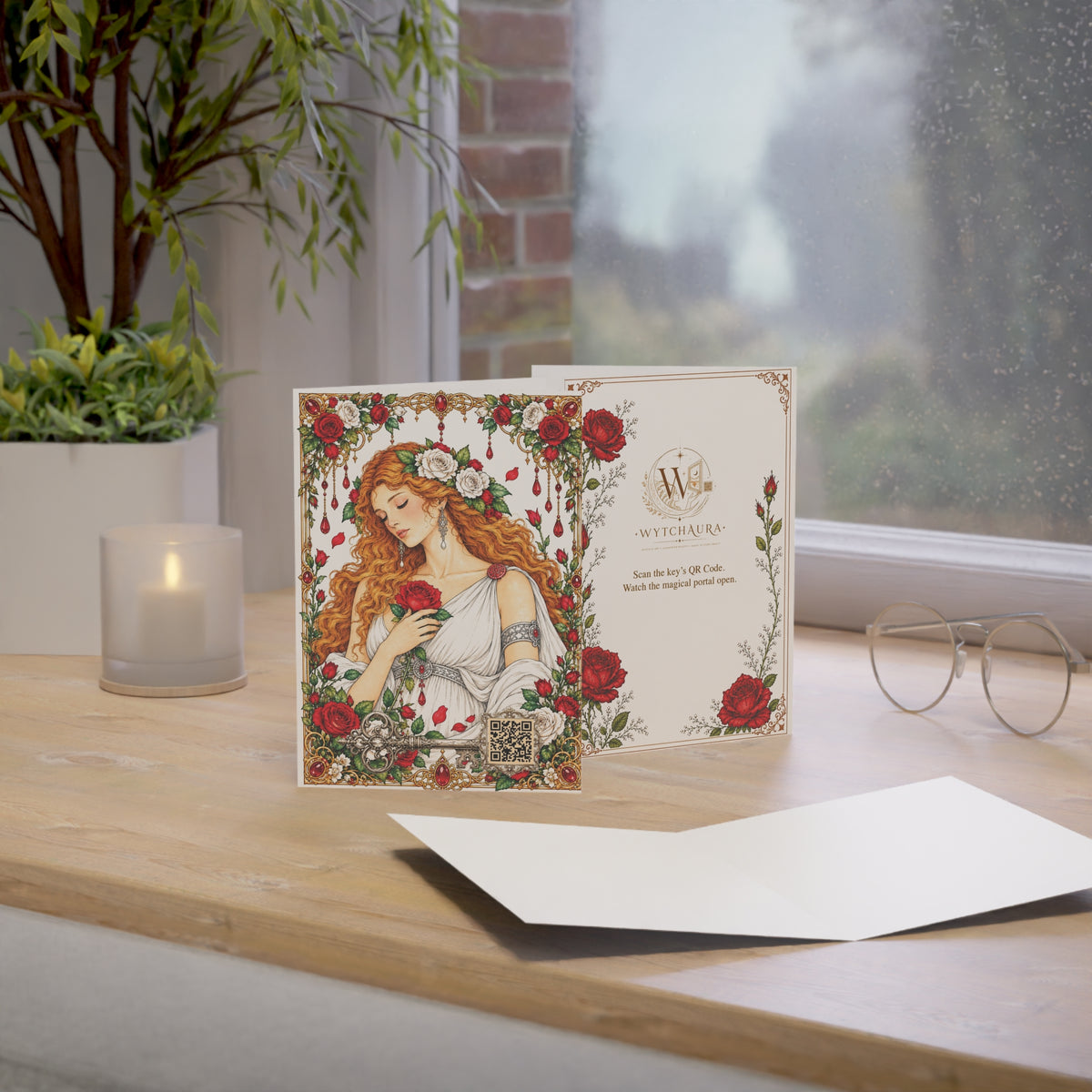 Aphrodite – Goddess of Love & Beauty - Romantic Vintage Rose Greeting Cards (Pack of 1/10)