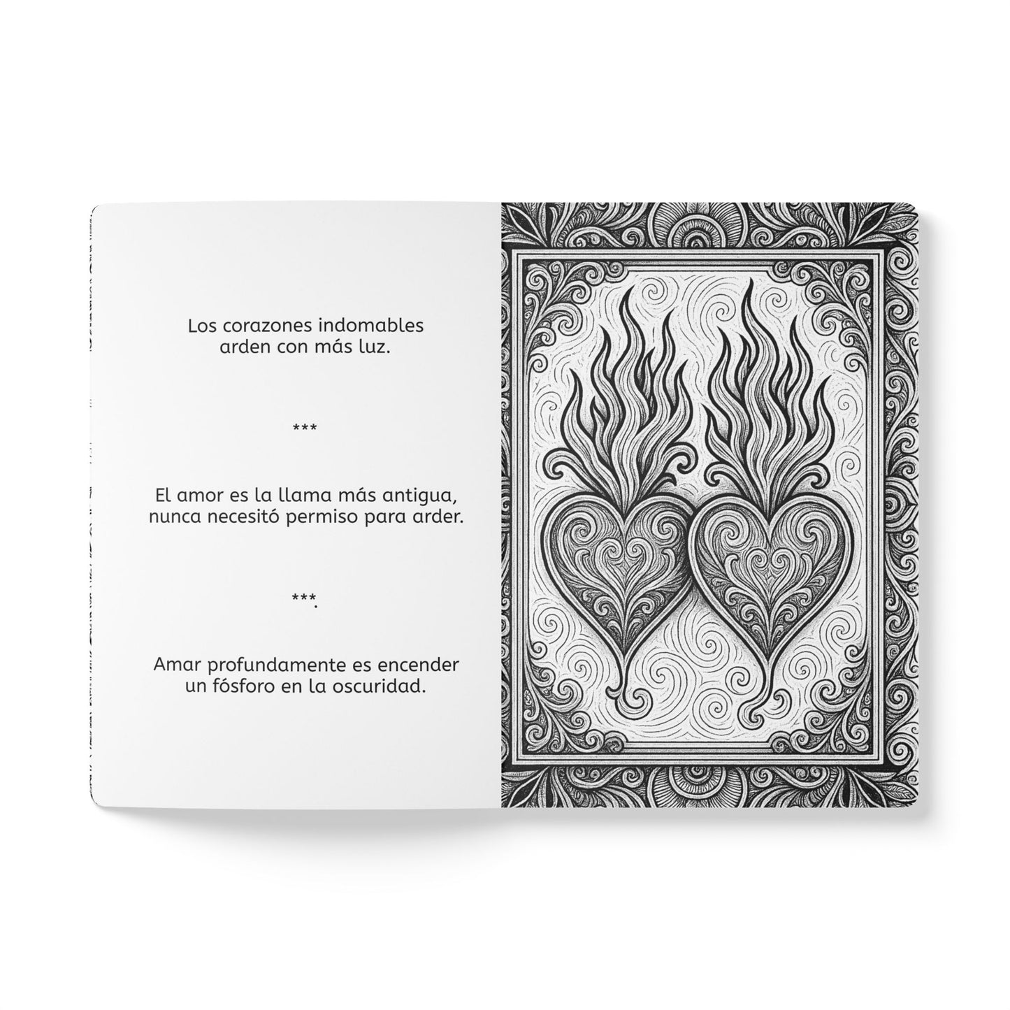 CORAZÓN EN LLAMAS - Diario con Realidad Aumentada | Cuaderno Inspirador con Arte y Frases Motivadoras