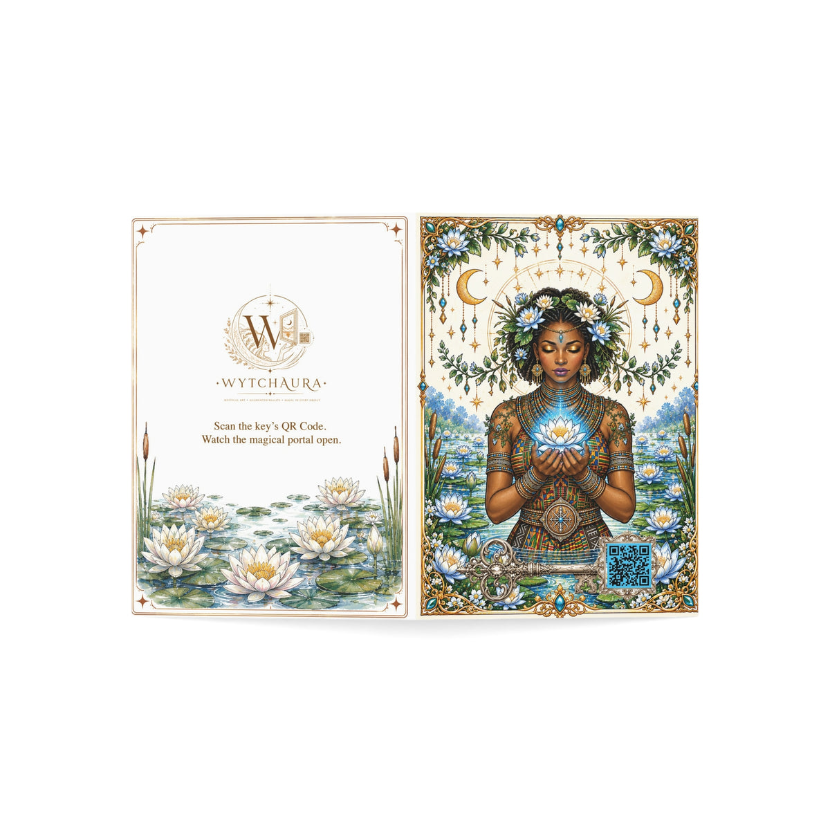 The Water Lily Goddess - Greeting Cards — Pack of 1/10