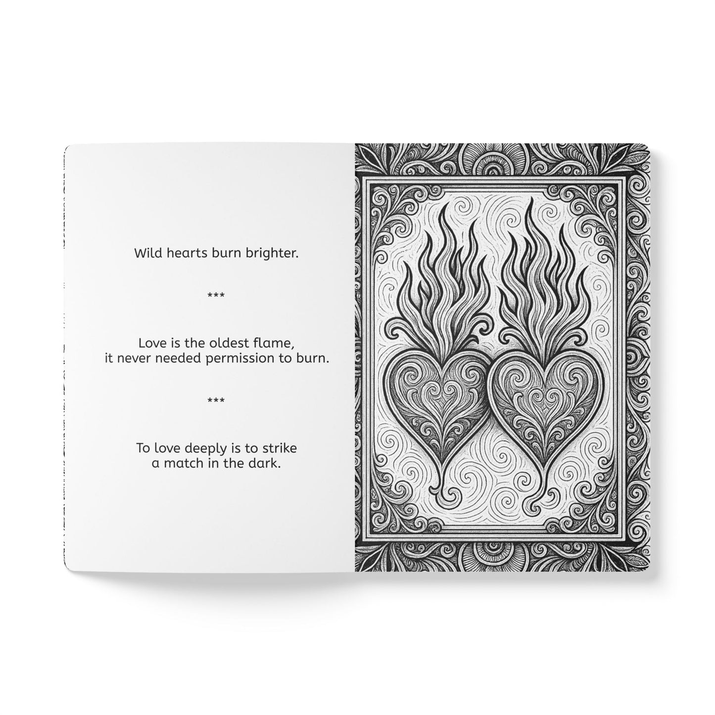 HEART ON FIRE - Journal with an Augmented Reality Experience | Inspiring Notebook with Art & Quotes