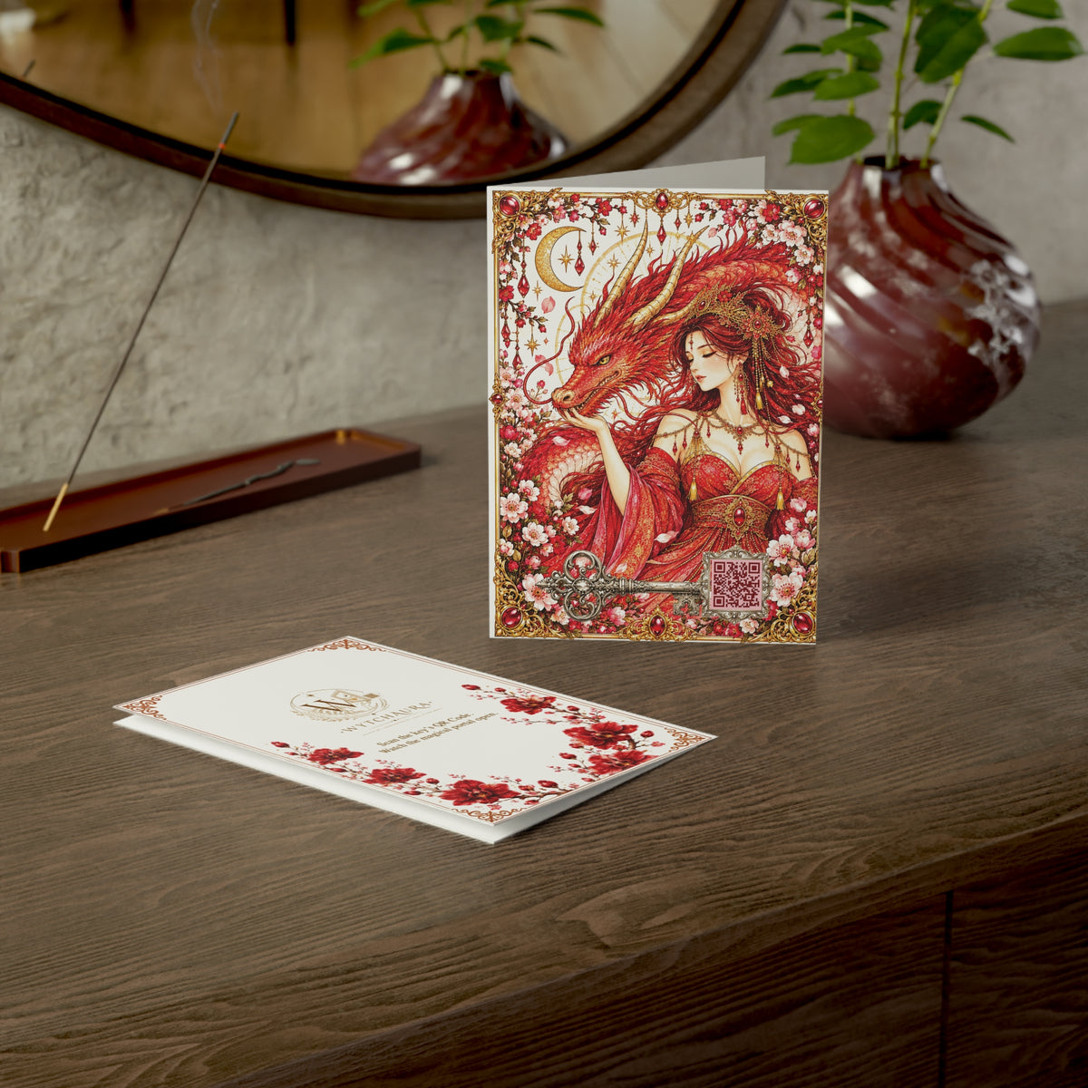 The Red Dragon Orchid - Greeting Cards — Pack of 1/10