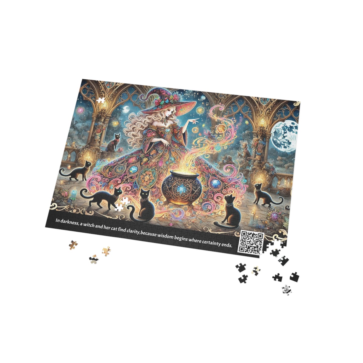 MY INNER WITCH: Cat Magic - Intricate Puzzle (1000 piece) with Augmented Reality