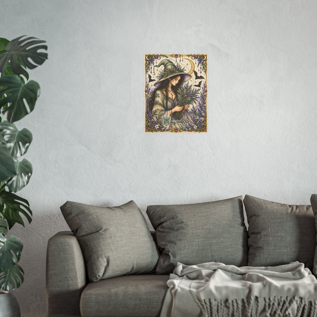 The Mugwort Wise Witch – Spirit of Magic & Intuition Poster — Satin & Archival Matte Print