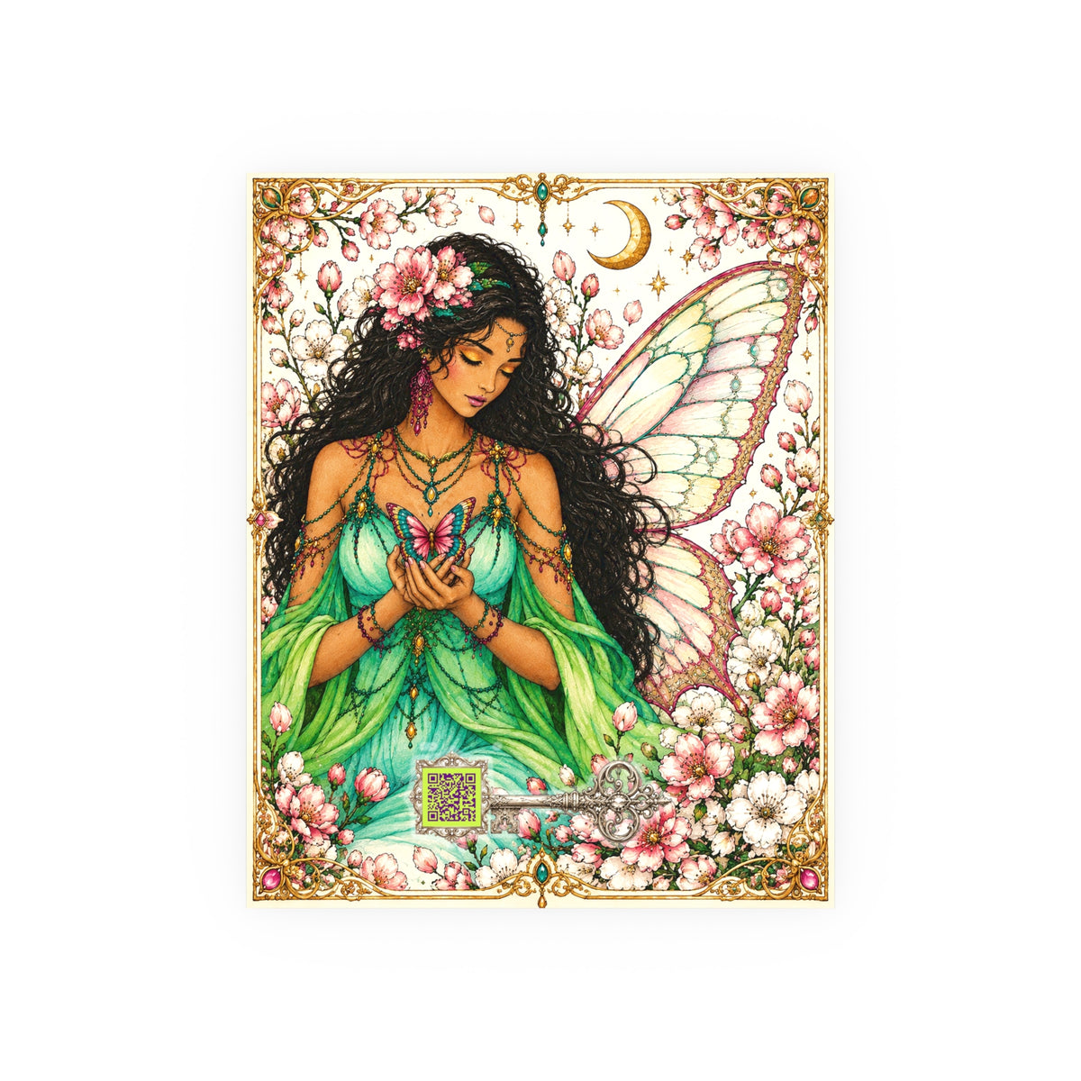 The Almond Blossom Goddess Psyche Poster — Satin & Archival Matte Print
