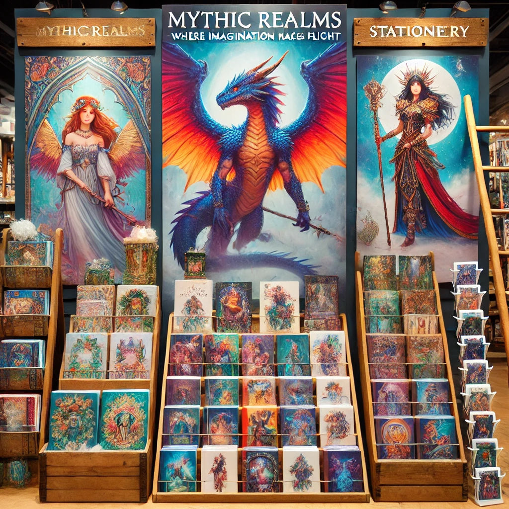 MYTHOLOGICAL CREATURES Collection: Journals and Postcards with Augmented Reality, Art & Quotes - English & Spanish