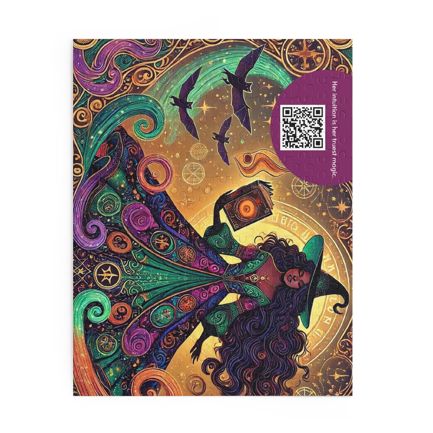 MY INNER WITCH: Bat Magic - Intricate Puzzle (120/252/500 pcs) with Augmented Reality