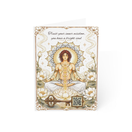 Lotus Spirit - Greeting Card with a Magical Key (Envelope Included) (Set of 1 or 10)