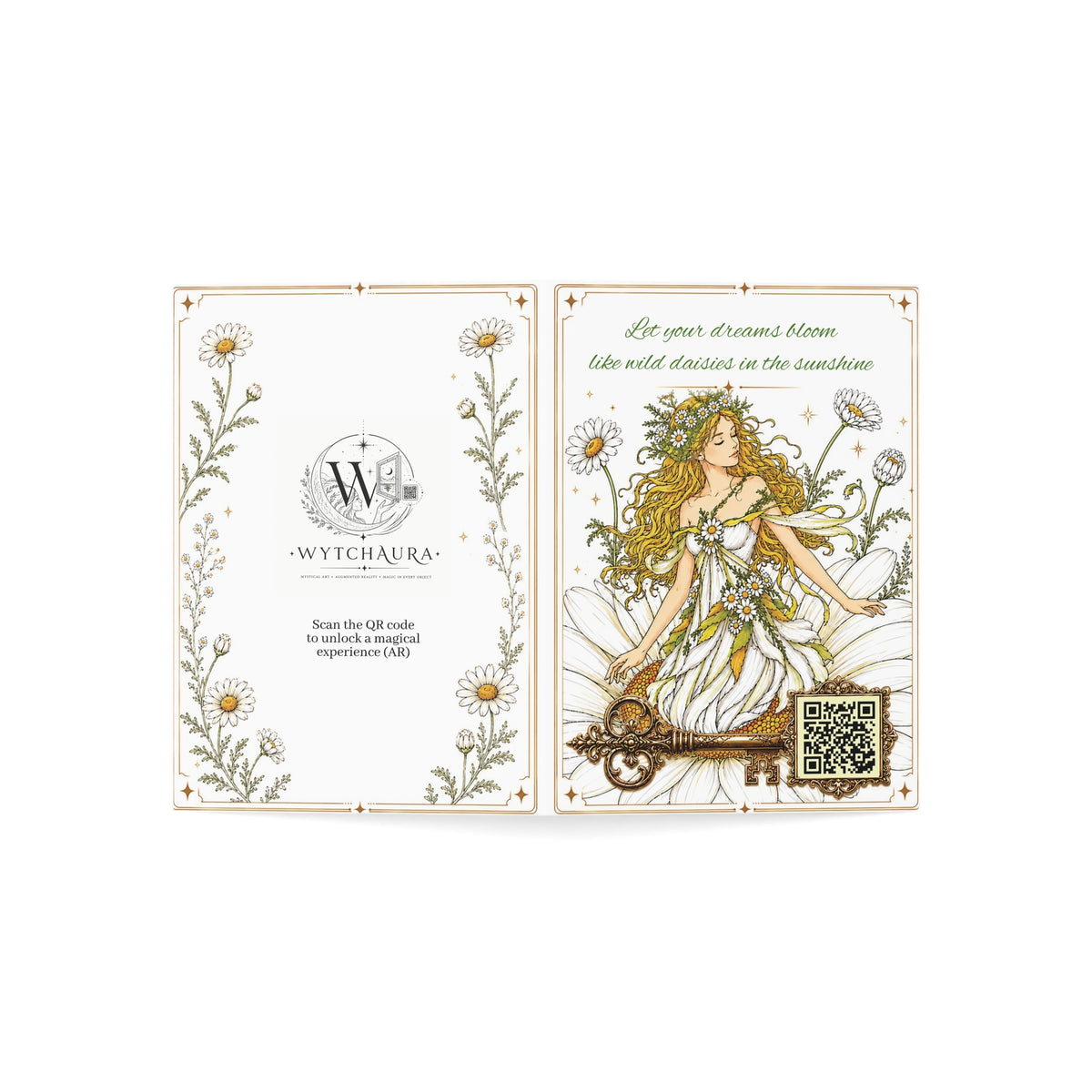 Daisy Fairy - Greeting Card with a Magical Key (Envelope Included) (Set of 1 or 10)