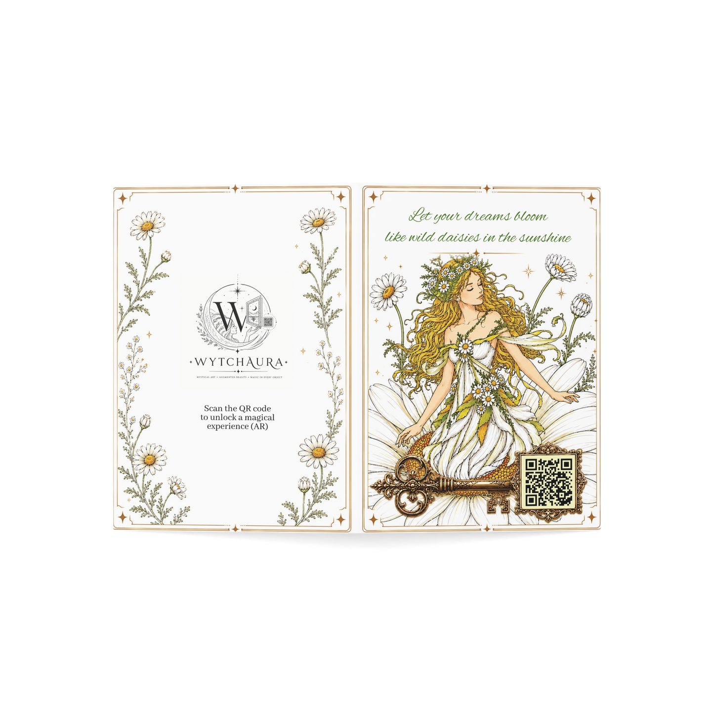 Daisy Fairy - Greeting Card with a Magical Key (Envelope Included) (Set of 1 or 10)