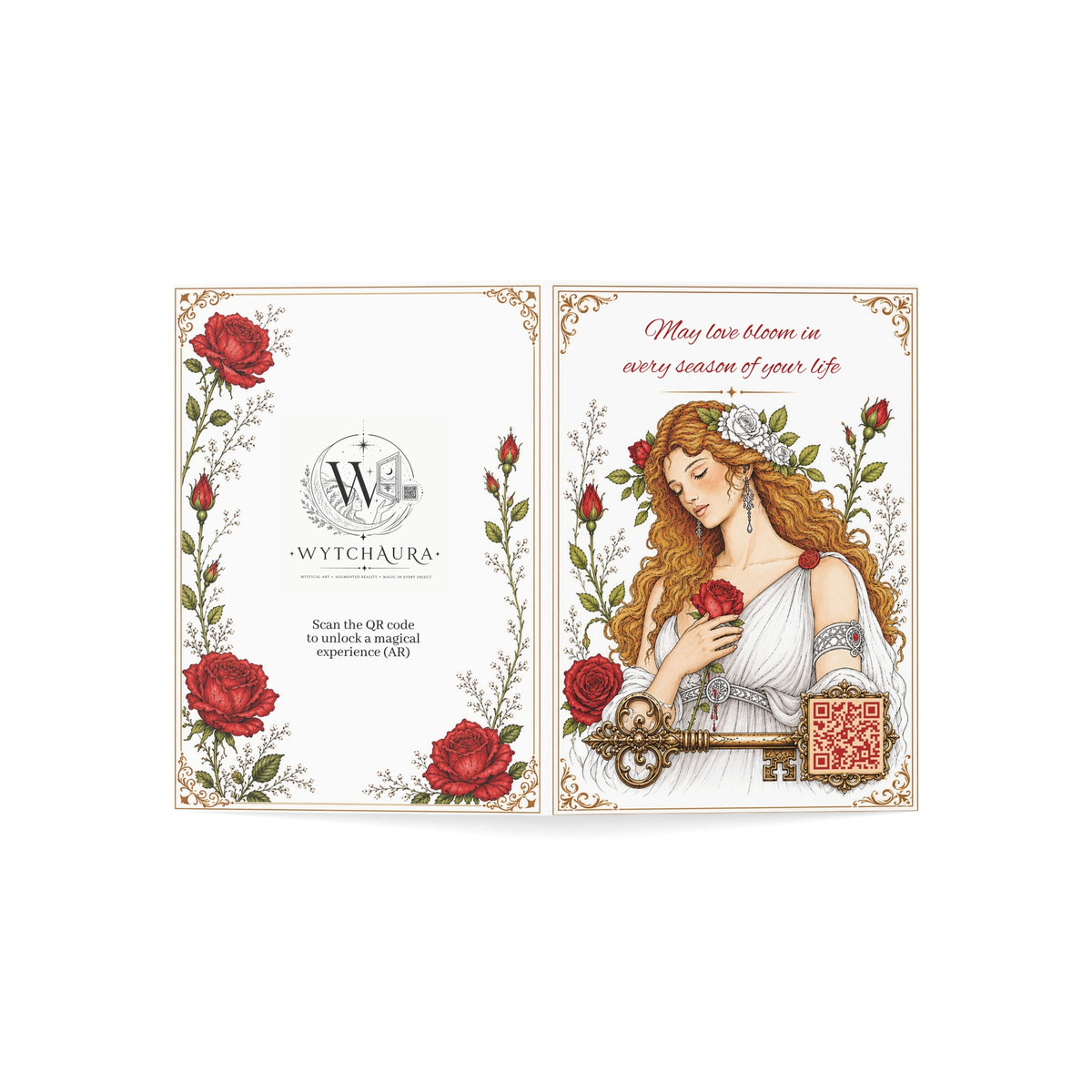 Aphrodite Goddess - Greeting Card with a Magical Key (Envelope Included) (Set of 1 or 10)