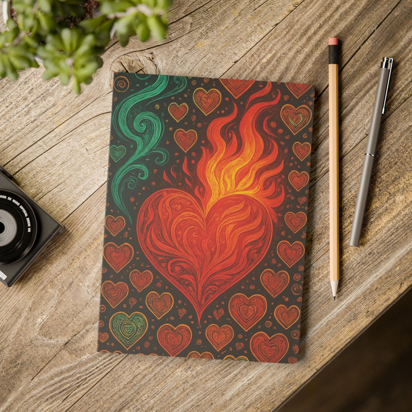 HEART ON FIRE - Journal with  an Augmented Reality Experience | Inspiring Notebook with Art & Quotes
