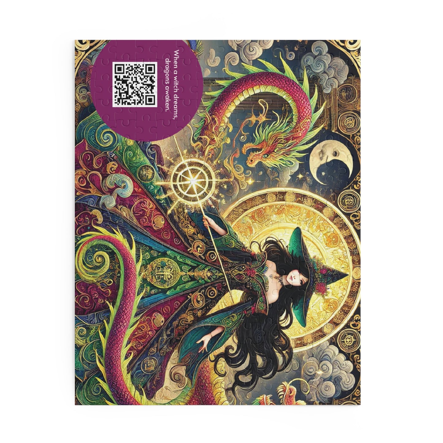 MY INNER WITCH: Dragon Magic - Intricate Puzzle (120/252/500 pcs) with Augmented Reality