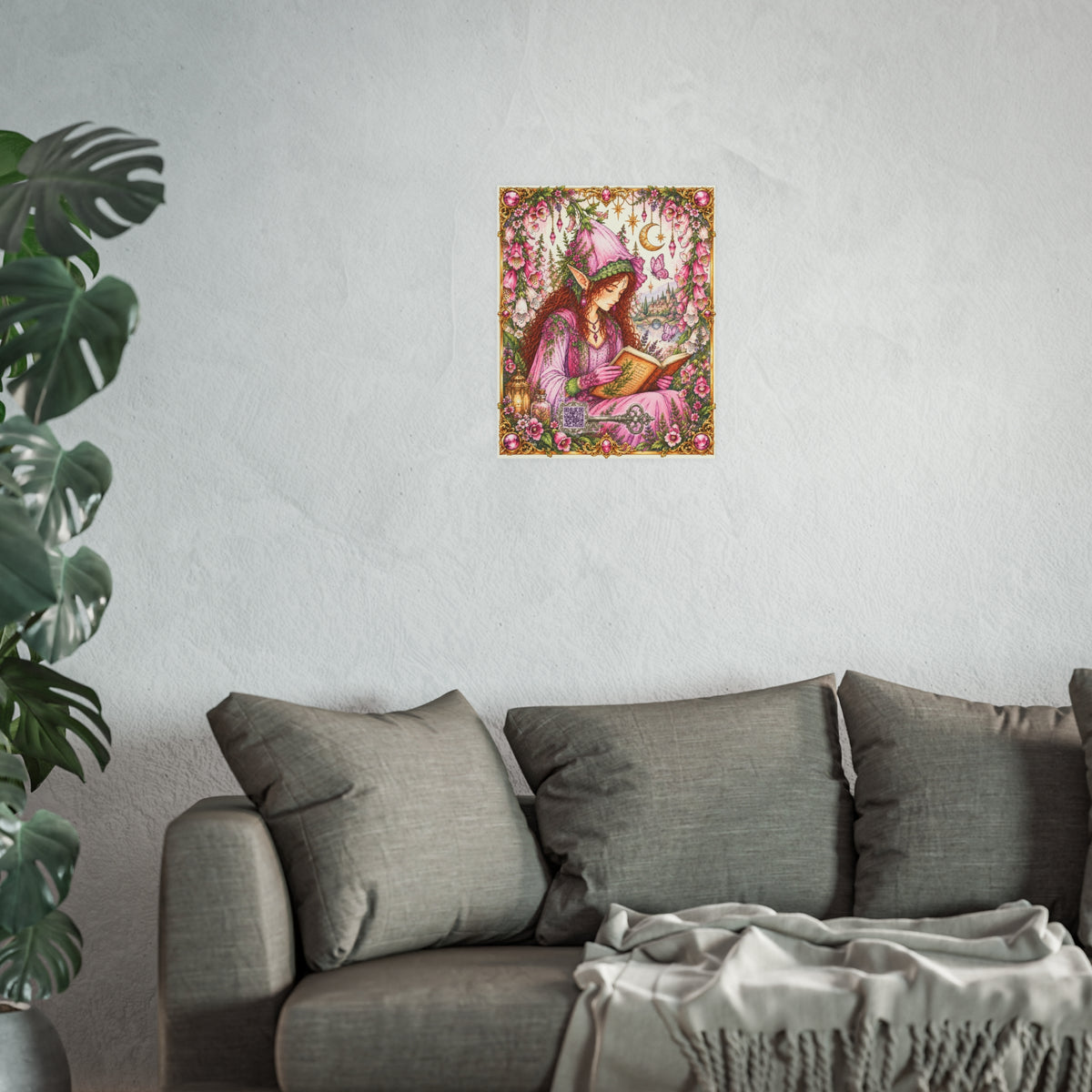 The Foxglove Faery – Guardian of Enchanted Gardens Poster — Satin & Archival Matte Print