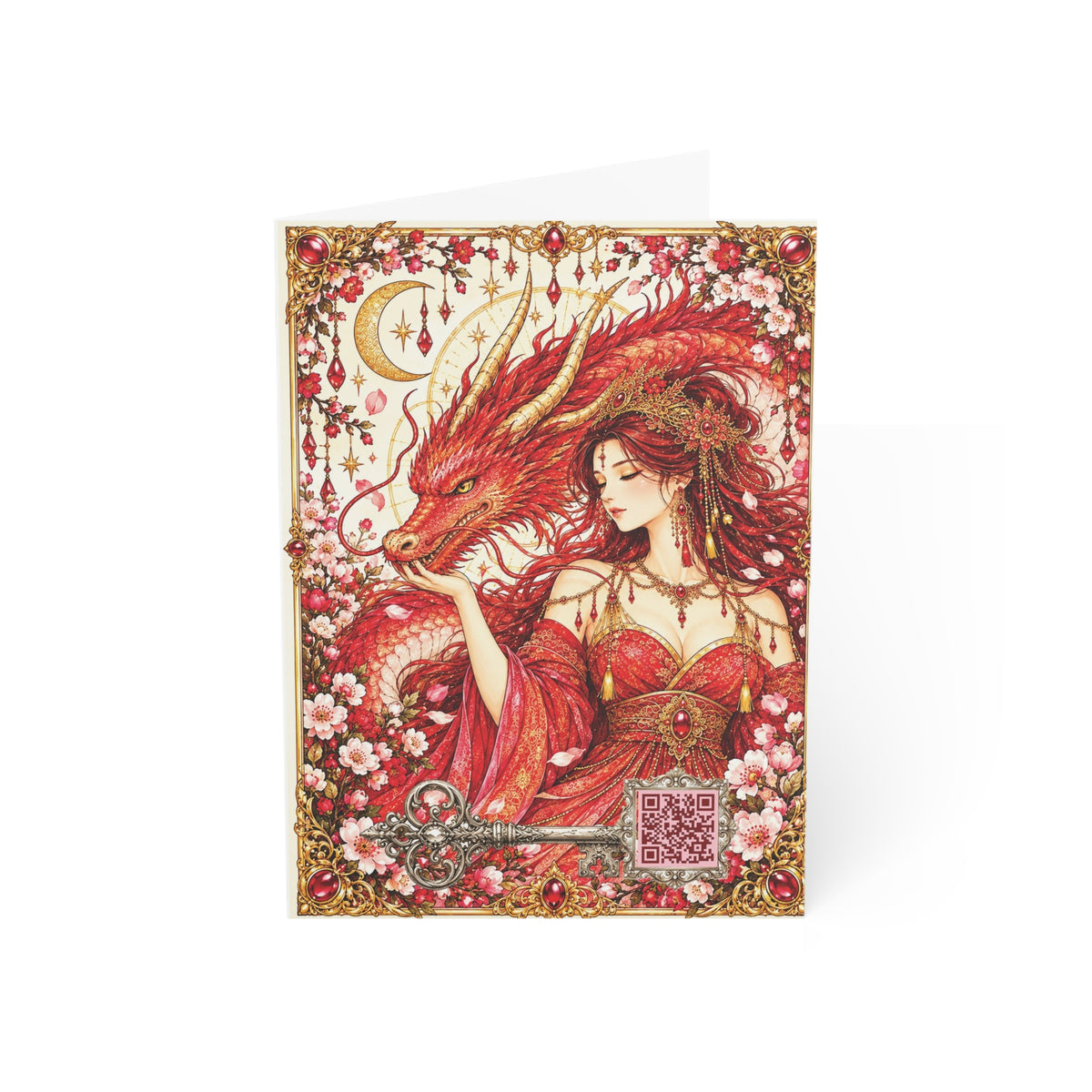 The Red Dragon Orchid - Greeting Cards — Pack of 1/10