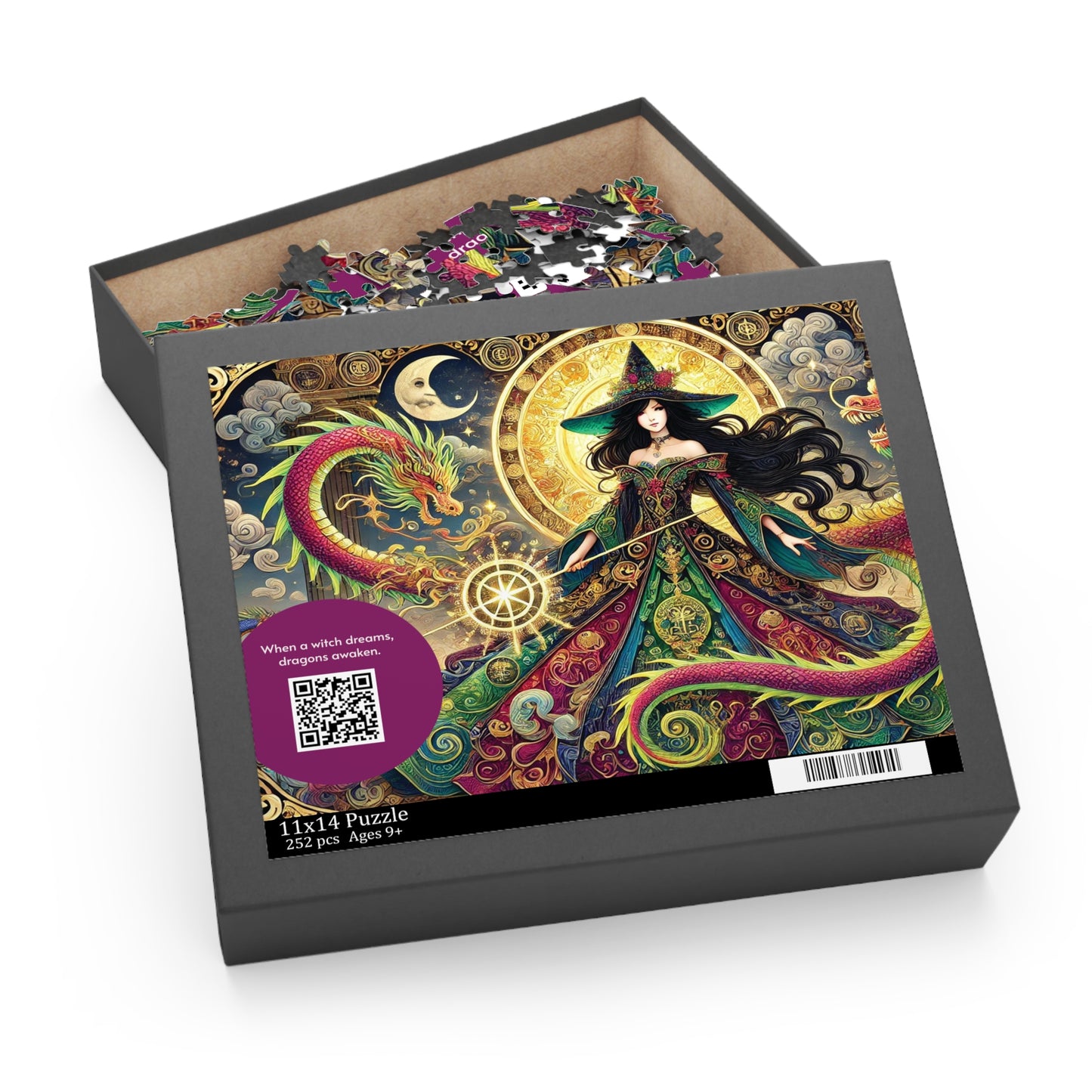 MY INNER WITCH: Dragon Magic - Intricate Puzzle (120/252/500 pcs) with Augmented Reality