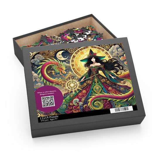 MY INNER WITCH: Dragon Magic - Intricate Puzzle (120/252/500 pcs) with Augmented Reality