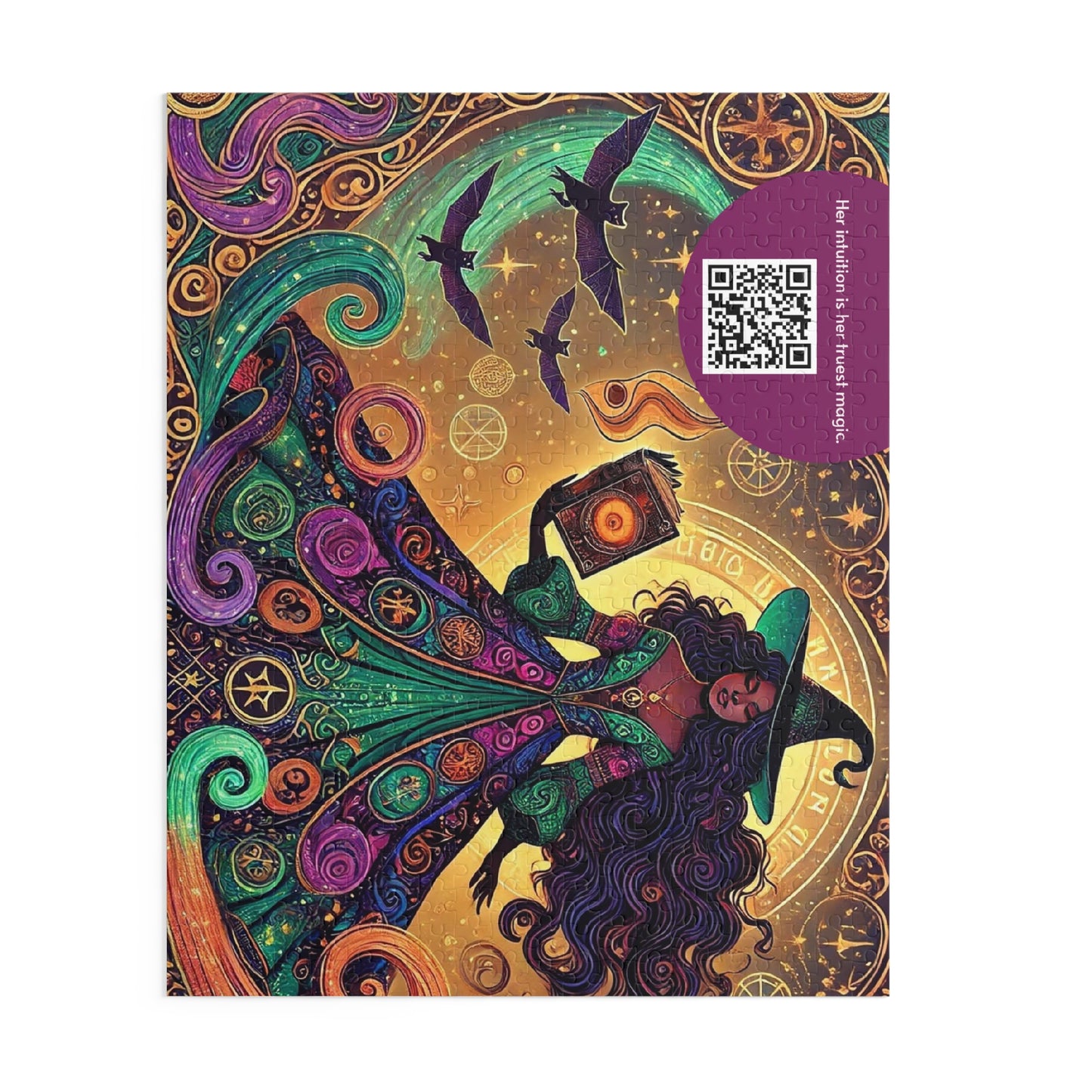 MY INNER WITCH: Bat Magic - Intricate Puzzle (120/252/500 pcs) with Augmented Reality