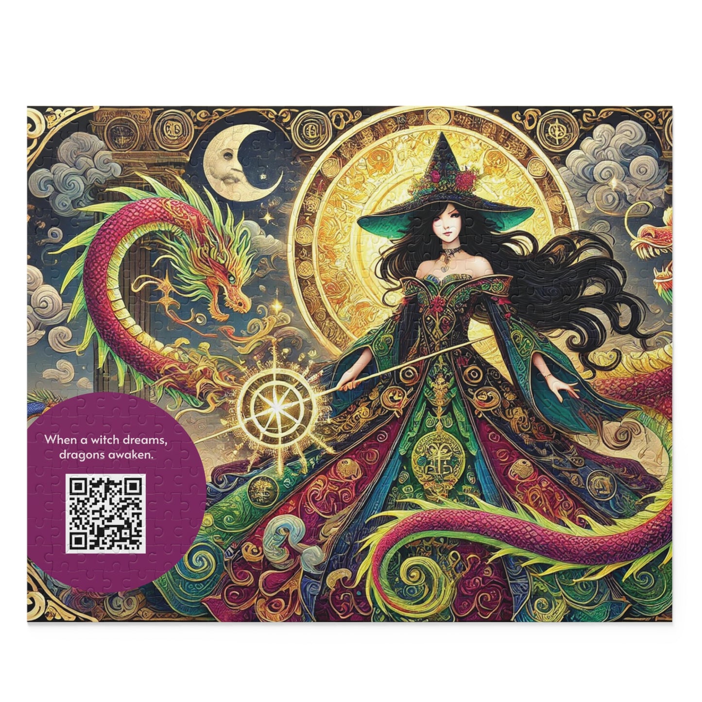 MY INNER WITCH: Dragon Magic - Intricate Puzzle (120/252/500 pcs) with Augmented Reality