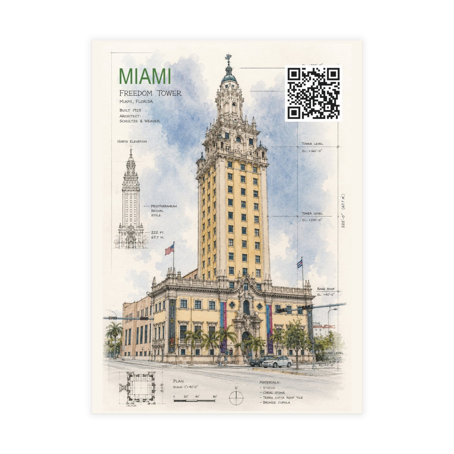 Miami Freedom Tower Postcard Augmented Reality  Bundles (envelopes not included)