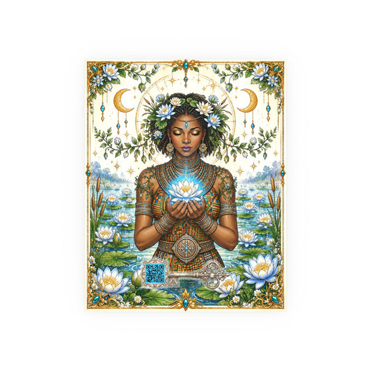The Water Lily Goddess – Spirit of Serenity & Rebirth Poster — Satin & Archival Matte Print