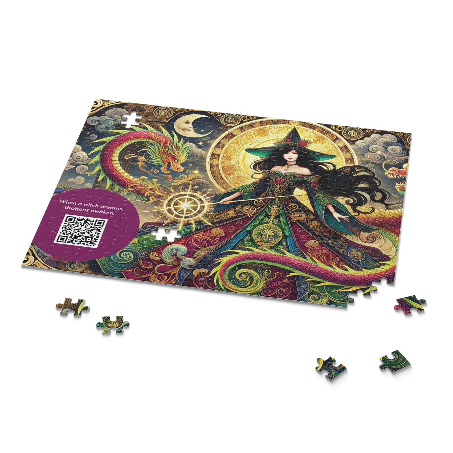 MY INNER WITCH: Dragon Magic - Intricate Puzzle (120/252/500 pcs) with Augmented Reality