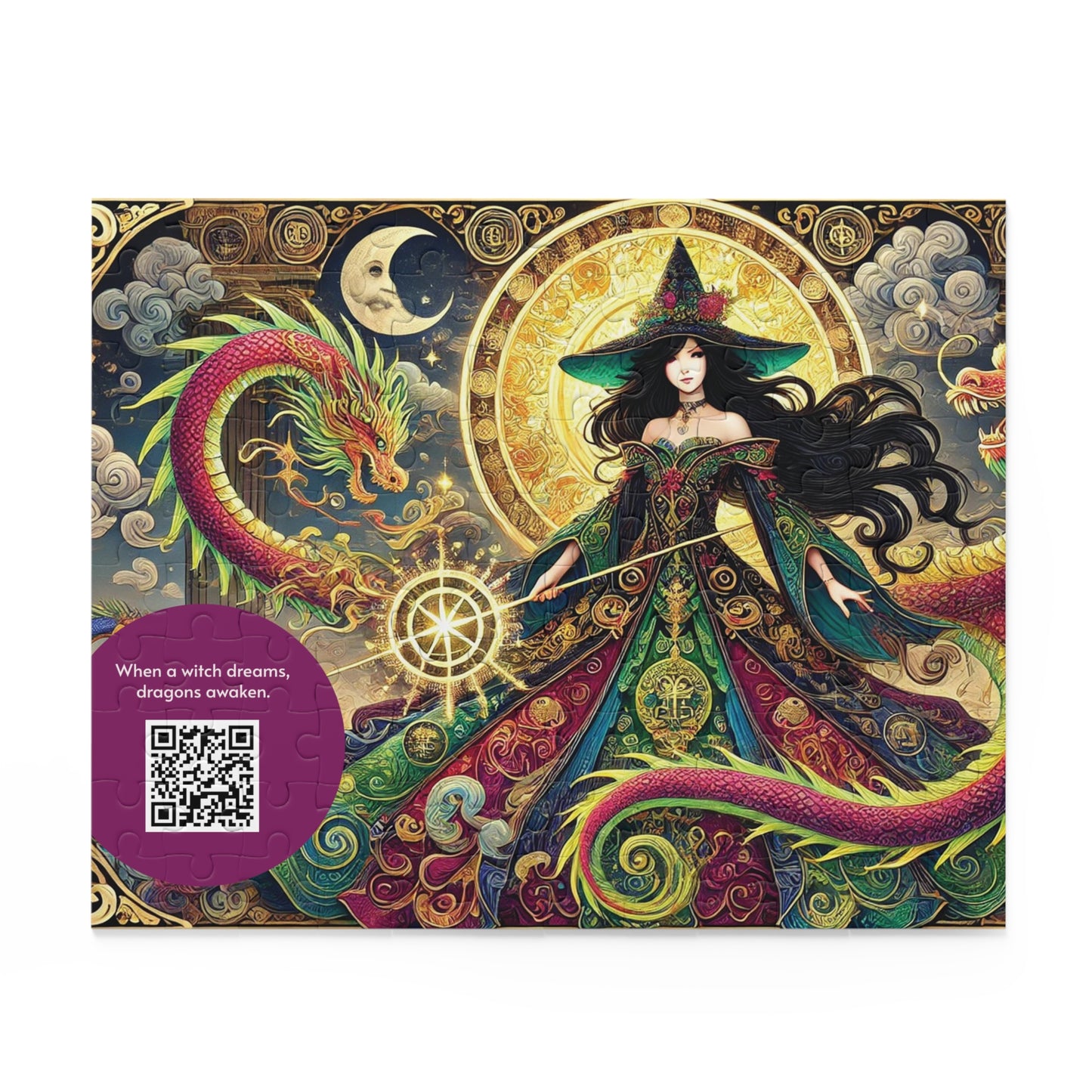 MY INNER WITCH: Dragon Magic - Intricate Puzzle (120/252/500 pcs) with Augmented Reality