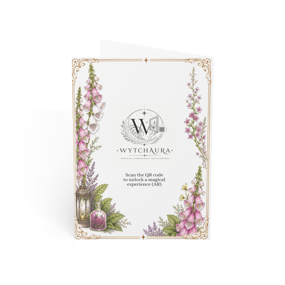 Foxglove Faery - Greeting Card with a Magical Key (Envelope Included) (Set of 1 or 10)