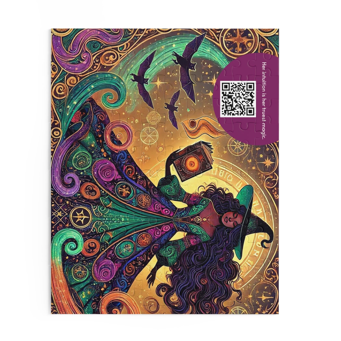 MY INNER WITCH: Bat Magic - Intricate Puzzle (120/252/500 pcs) with Augmented Reality