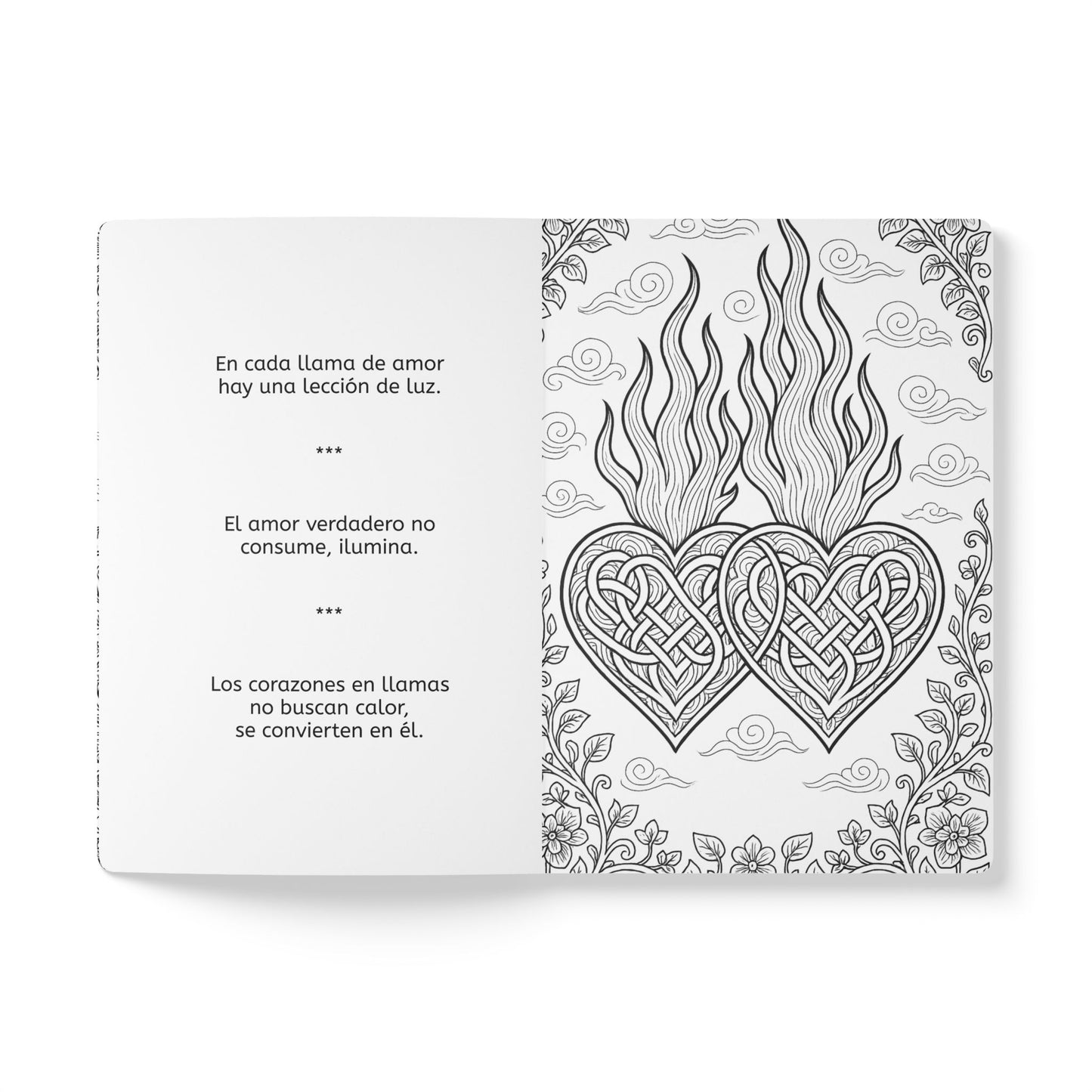 CORAZÓN EN LLAMAS - Diario con Realidad Aumentada | Cuaderno Inspirador con Arte y Frases Motivadoras