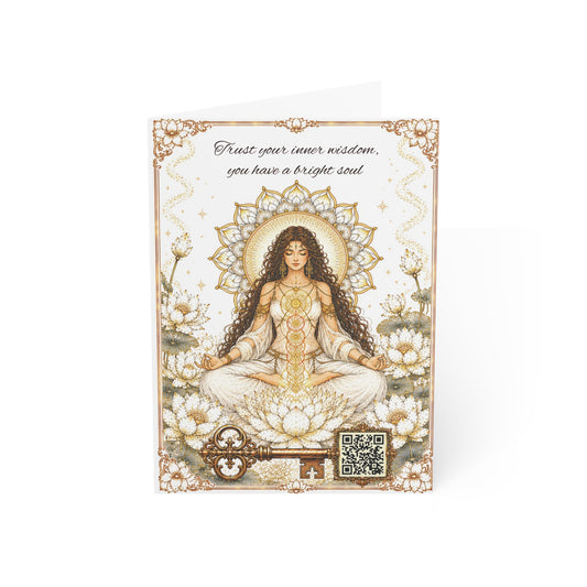 Lotus Spirit - Greeting Card with a Magical Key (Envelope Included) (Set of 1 or 10)