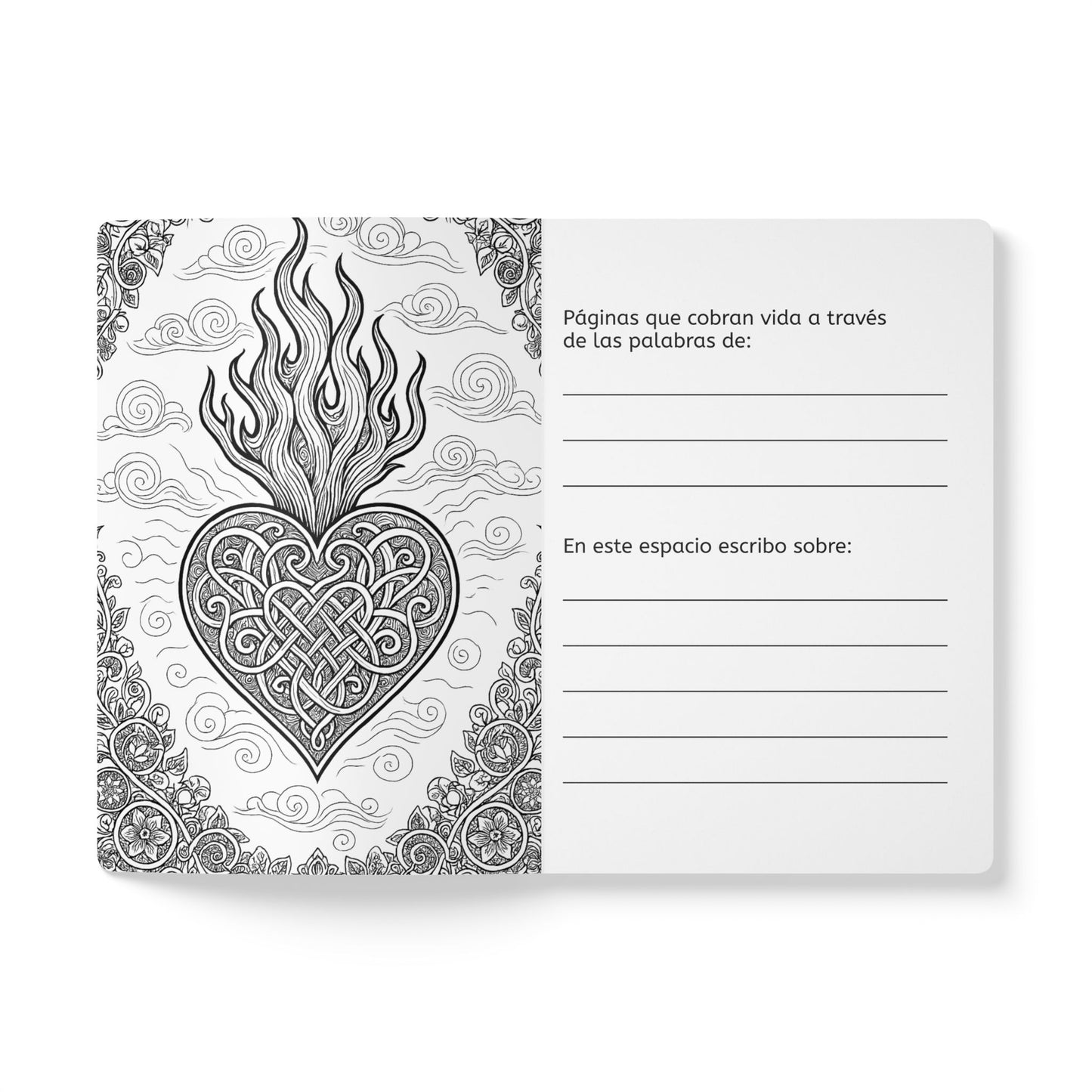 CORAZÓN EN LLAMAS - Diario con Realidad Aumentada | Cuaderno Inspirador con Arte y Frases Motivadoras