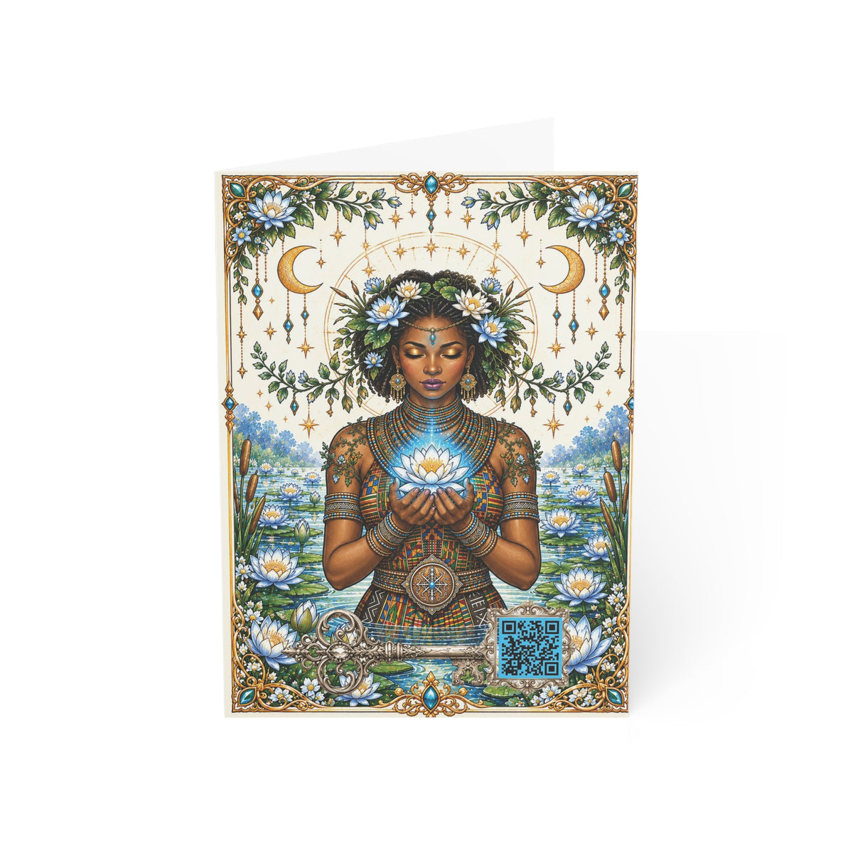 The Water Lily Goddess - Greeting Cards — Pack of 1/10
