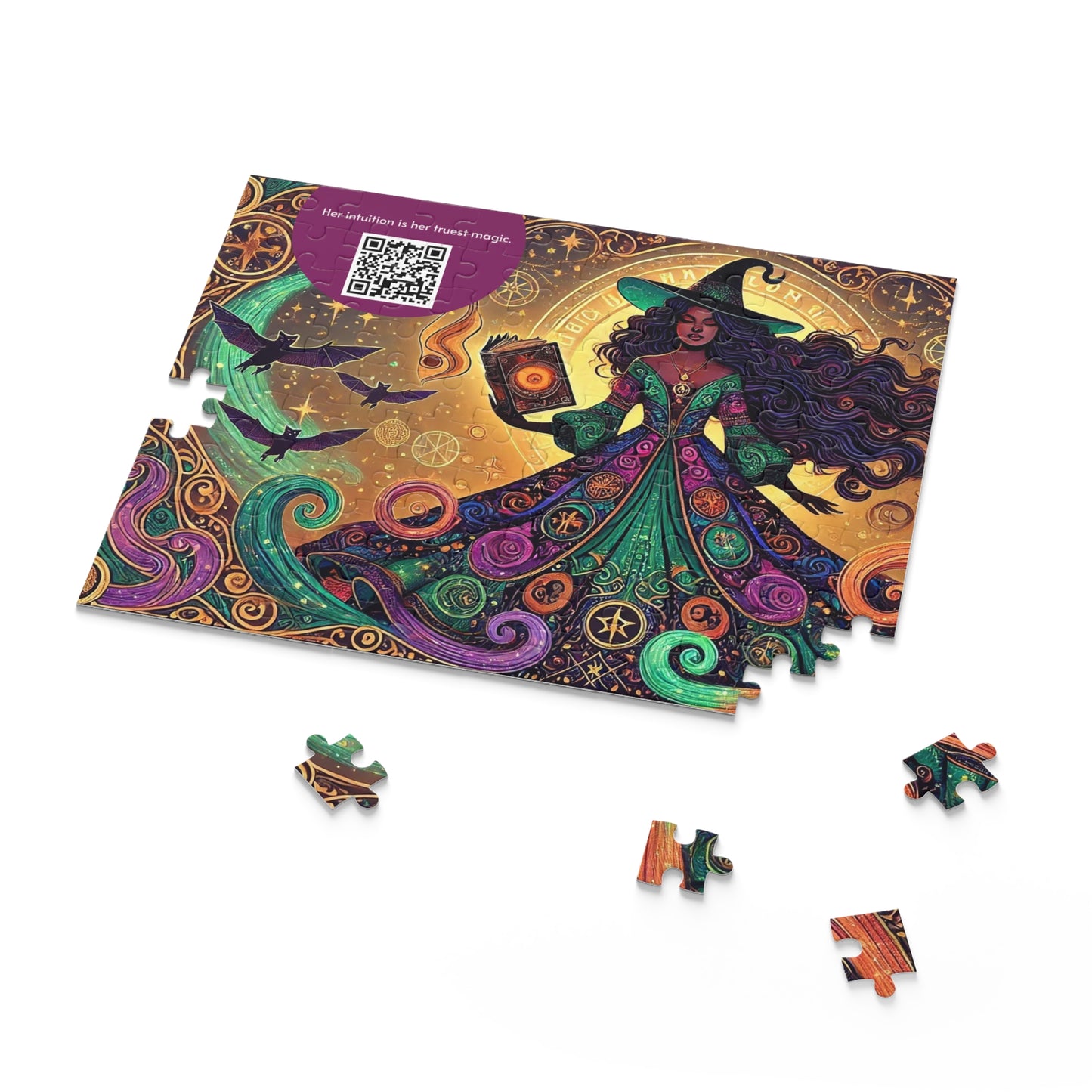MY INNER WITCH: Bat Magic - Intricate Puzzle (120/252/500 pcs) with Augmented Reality