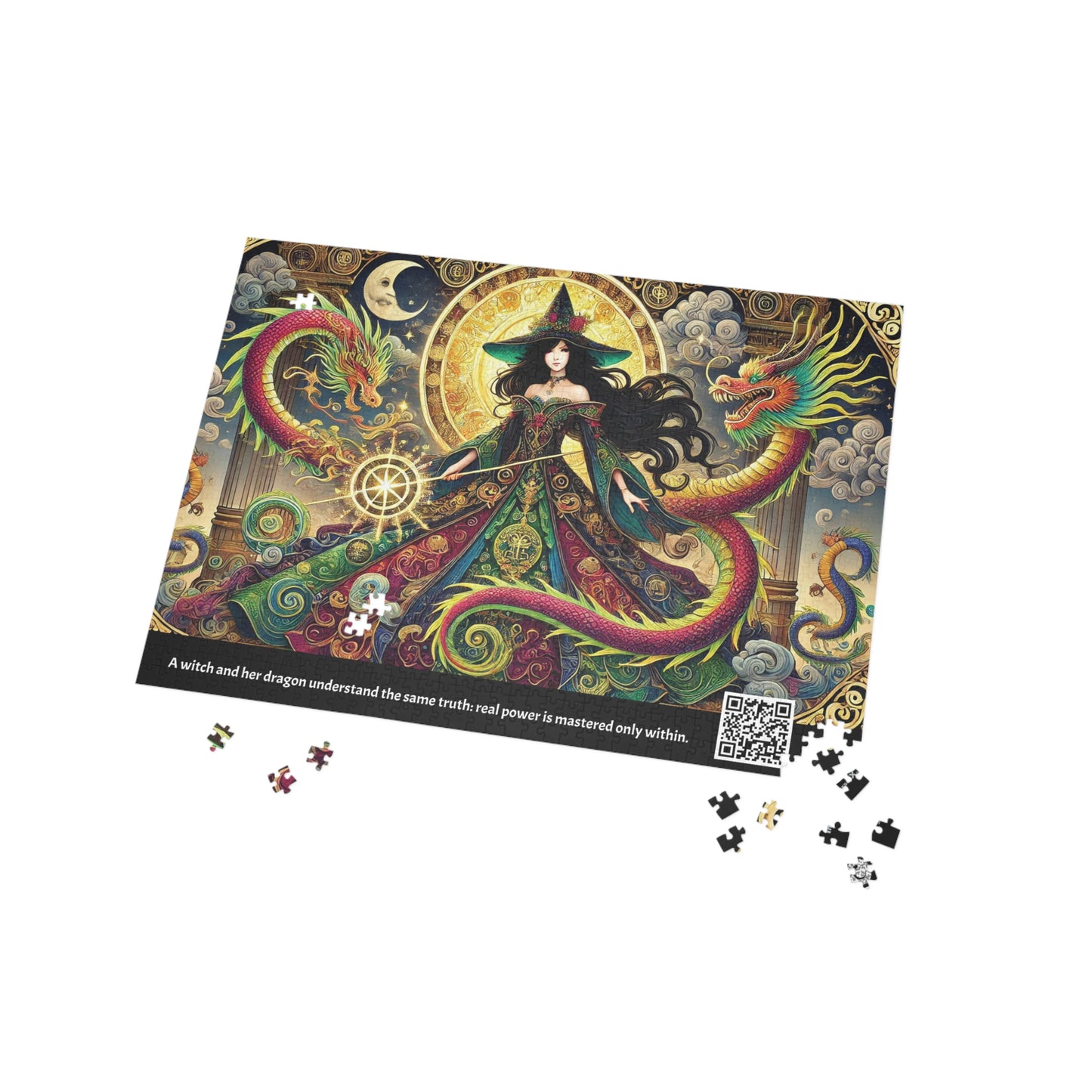 MY INNER WITCH: Dragon Magic - Intricate Puzzle (1000 piece) with Augmented Reality